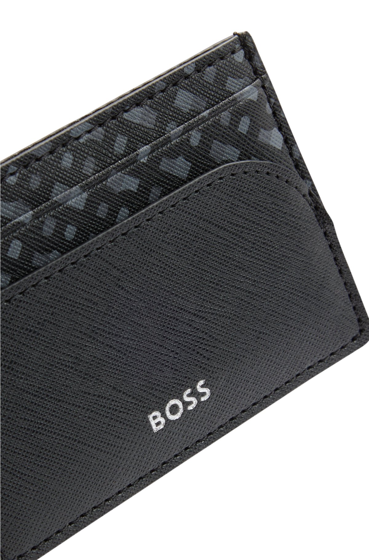 Buy BOSS Monogrammed Money-Clip Card Holder Wallet, Black Color Men
