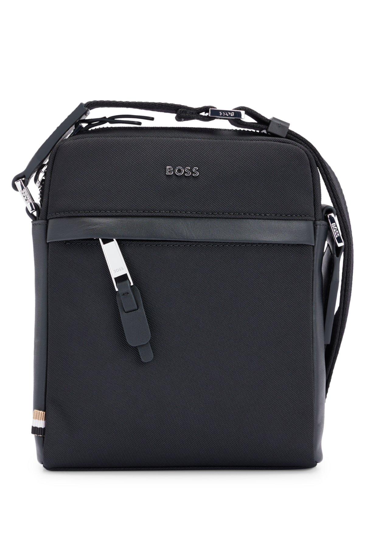 BOSS - Structured-material reporter bag lettering logo with