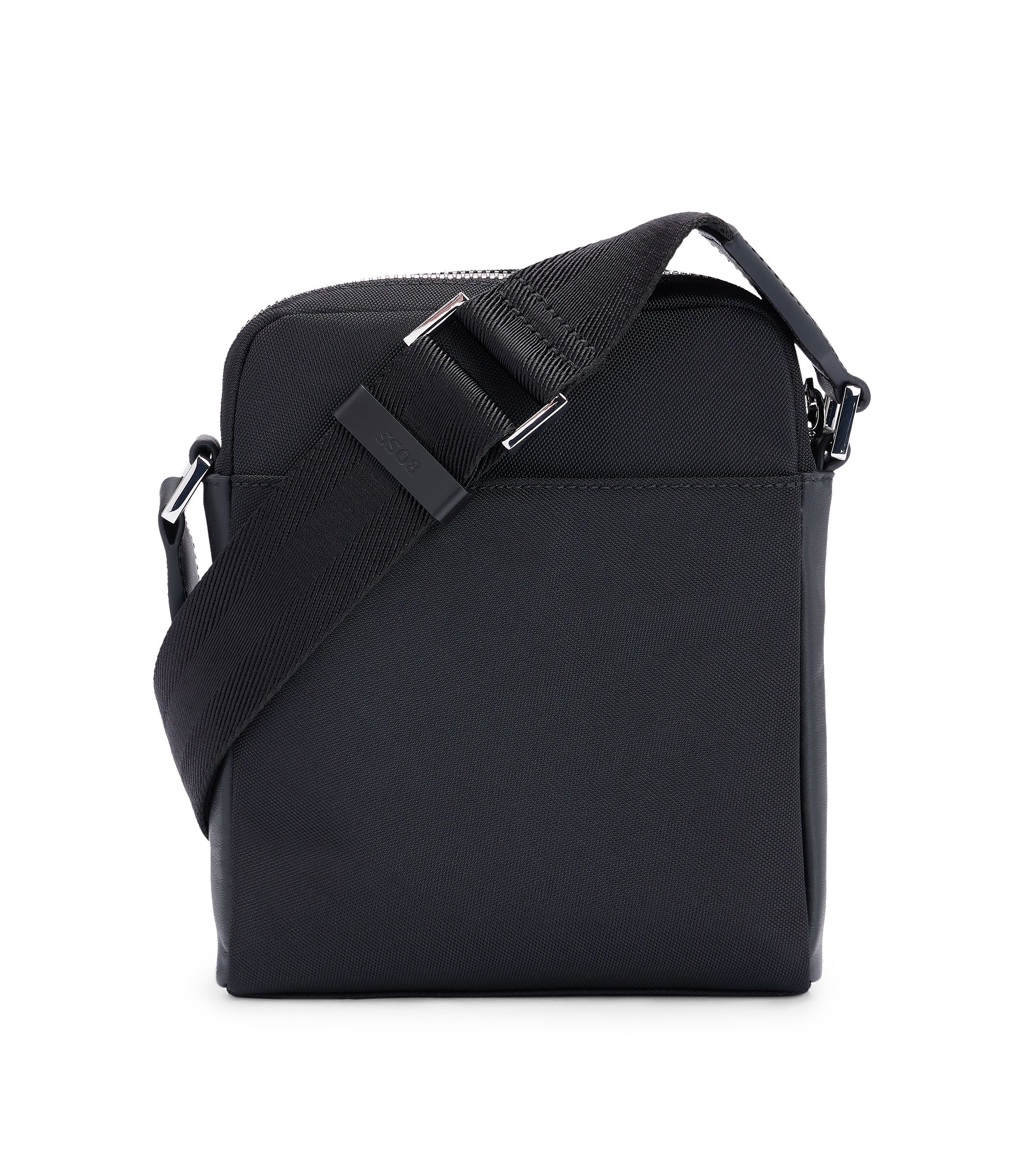 BOSS - Structured-material reporter bag with logo lettering BOSS - Structured-material reporter bag with logo lettering