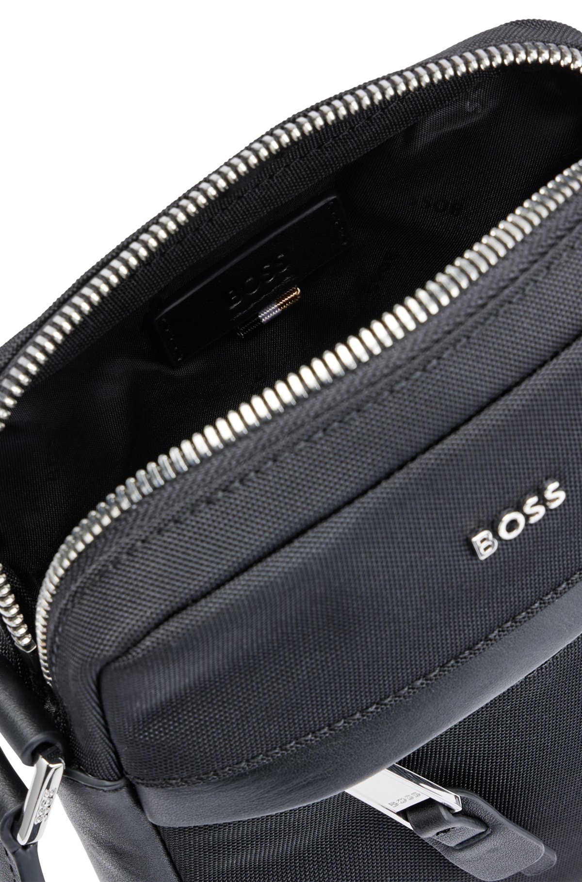 BOSS - Structured-material reporter bag with logo lettering