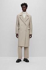 All-gender relaxed-fit coat in wool, White