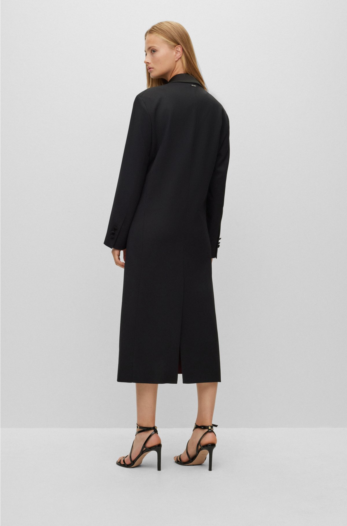 BOSS - Oversize-fit tuxedo coat in a wool blend