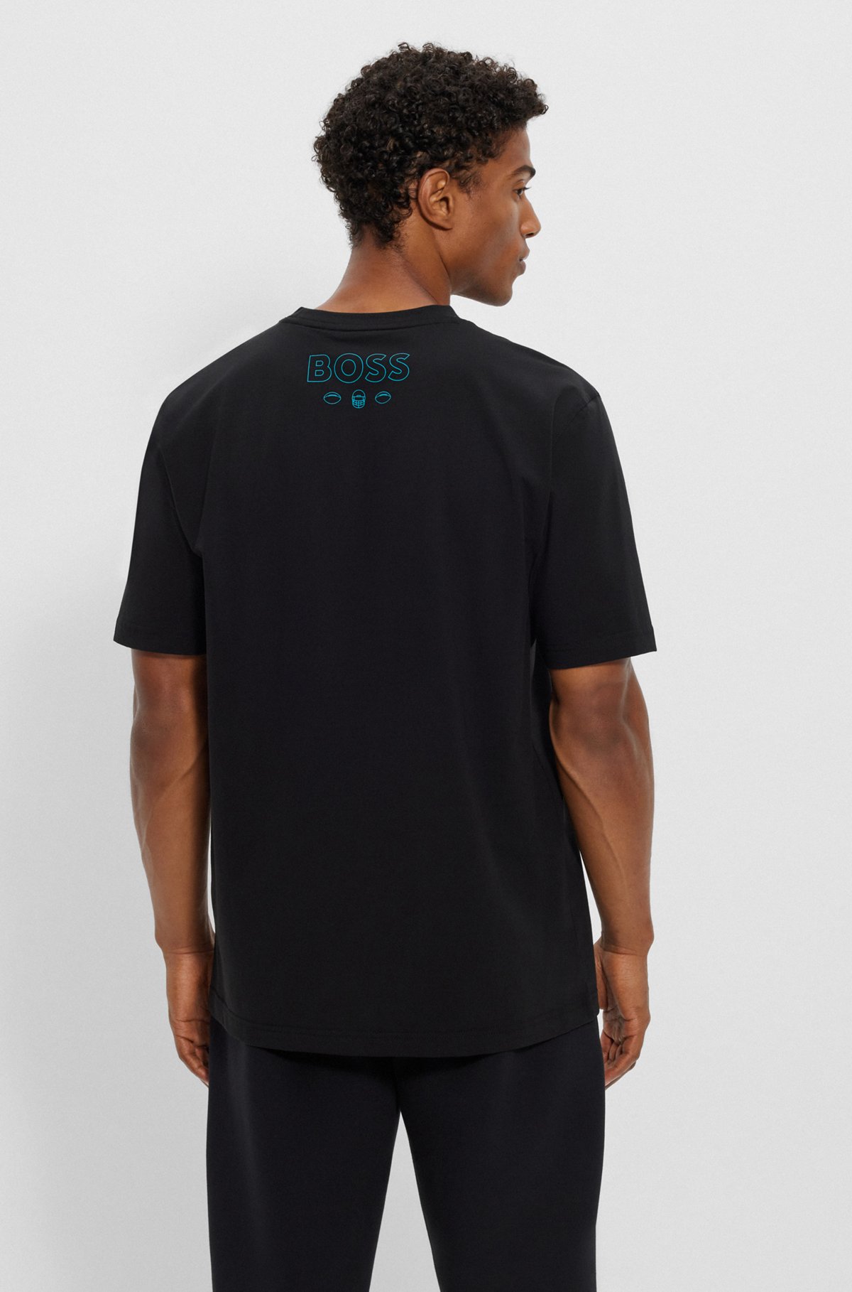  Camiseta de algodón elástico BOSS x NFL con detalle de la colaboración, Dolphins