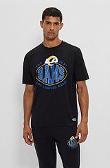  BOSS x NFL stretch-cotton T-shirt with collaborative branding, Rams