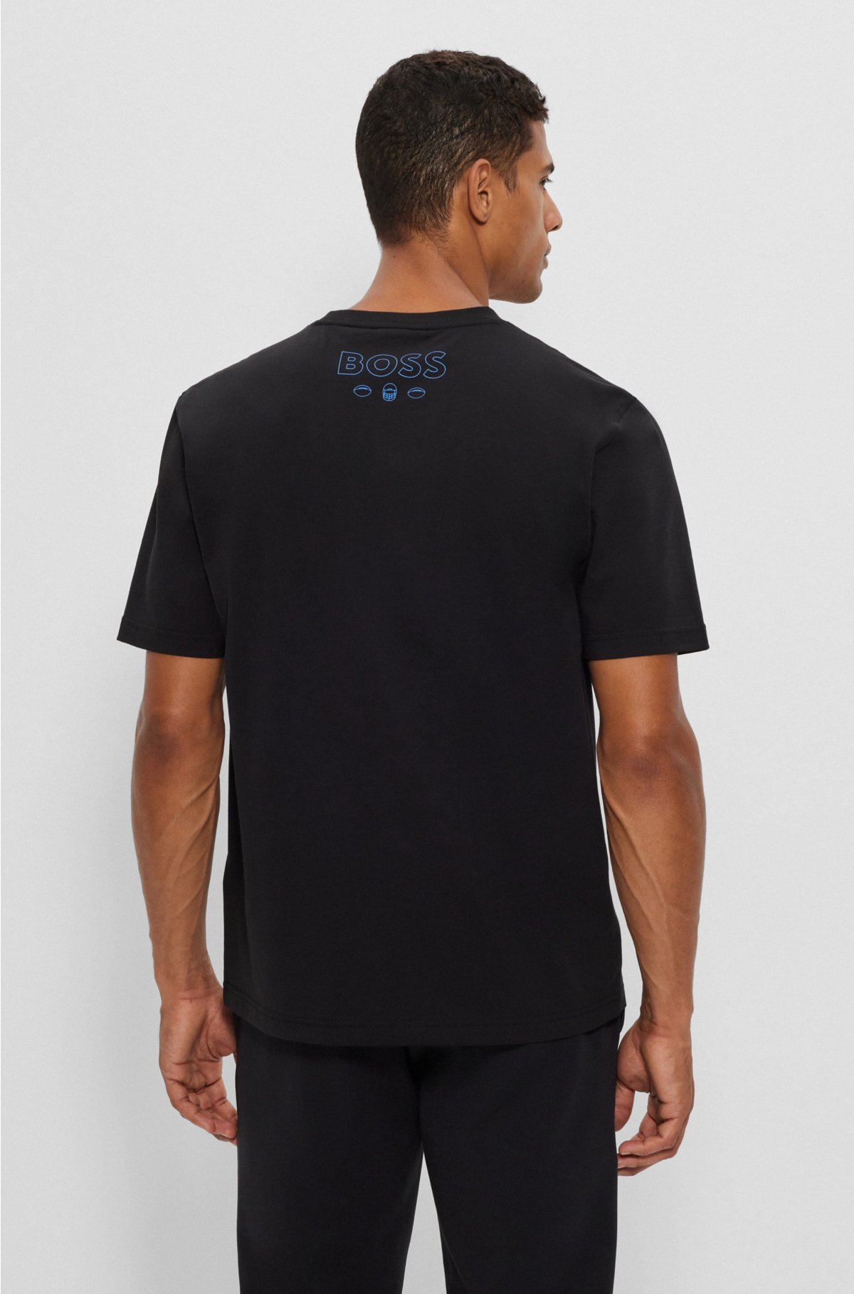  BOSS x NFL stretch-cotton T-shirt with collaborative branding, Chargers