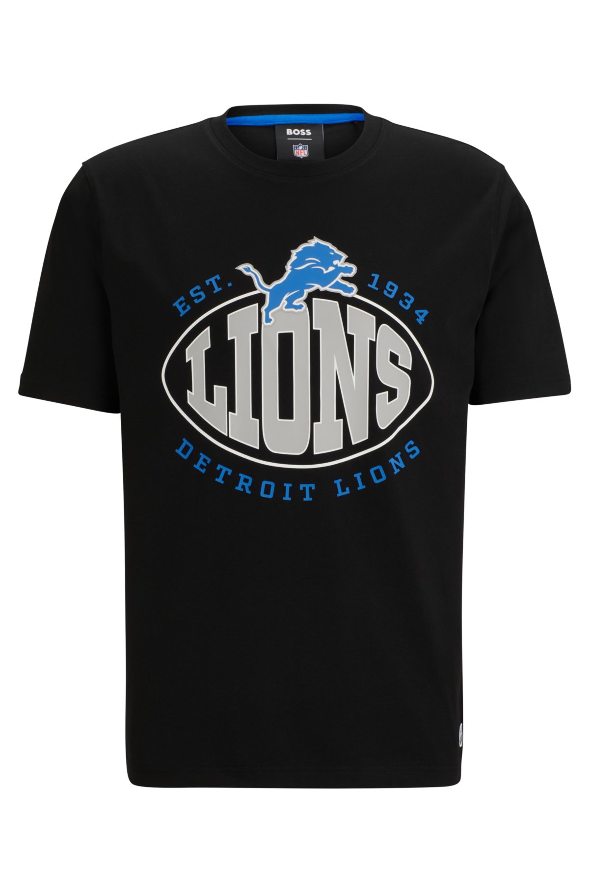 BOSS x NFL stretch-cotton T-shirt with collaborative branding, Lions