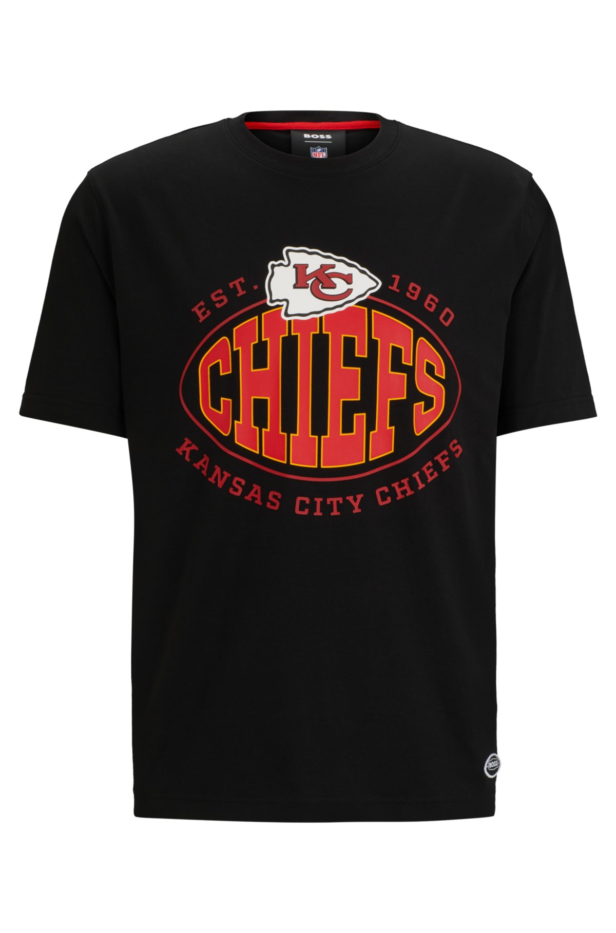  BOSS x NFL stretch-cotton T-shirt with collaborative branding, Chiefs