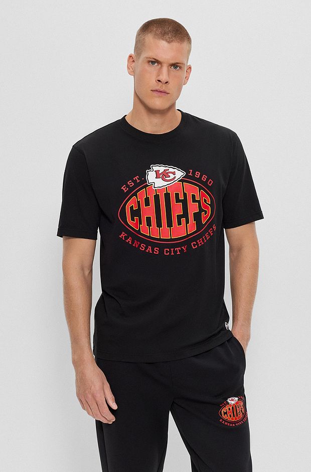  Camiseta de algodón elástico BOSS x NFL con detalle de la colaboración, Chiefs