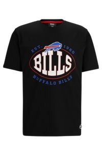  Camiseta de algodón elástico BOSS x NFL con detalle de la colaboración, Bills
