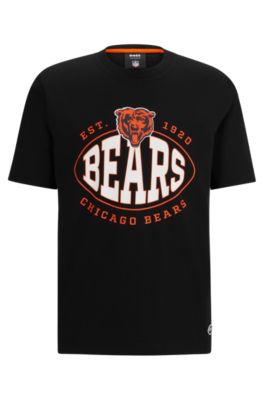 Shop Hugo Boss Boss X Nfl Stretch-cotton T-shirt With Collaborative Branding In Bears