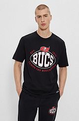  Camiseta de algodón elástico BOSS x NFL con detalle de la colaboración, Bucs