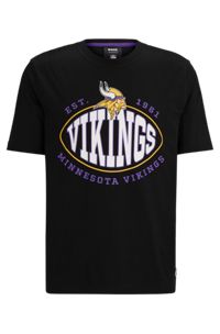  T-shirt en coton stretch BOSS x NFL avec logo du partenariat, Vikings