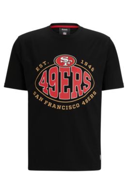 HUGO BOSS BOSS X NFL STRETCH-COTTON T-SHIRT WITH COLLABORATIVE BRANDING