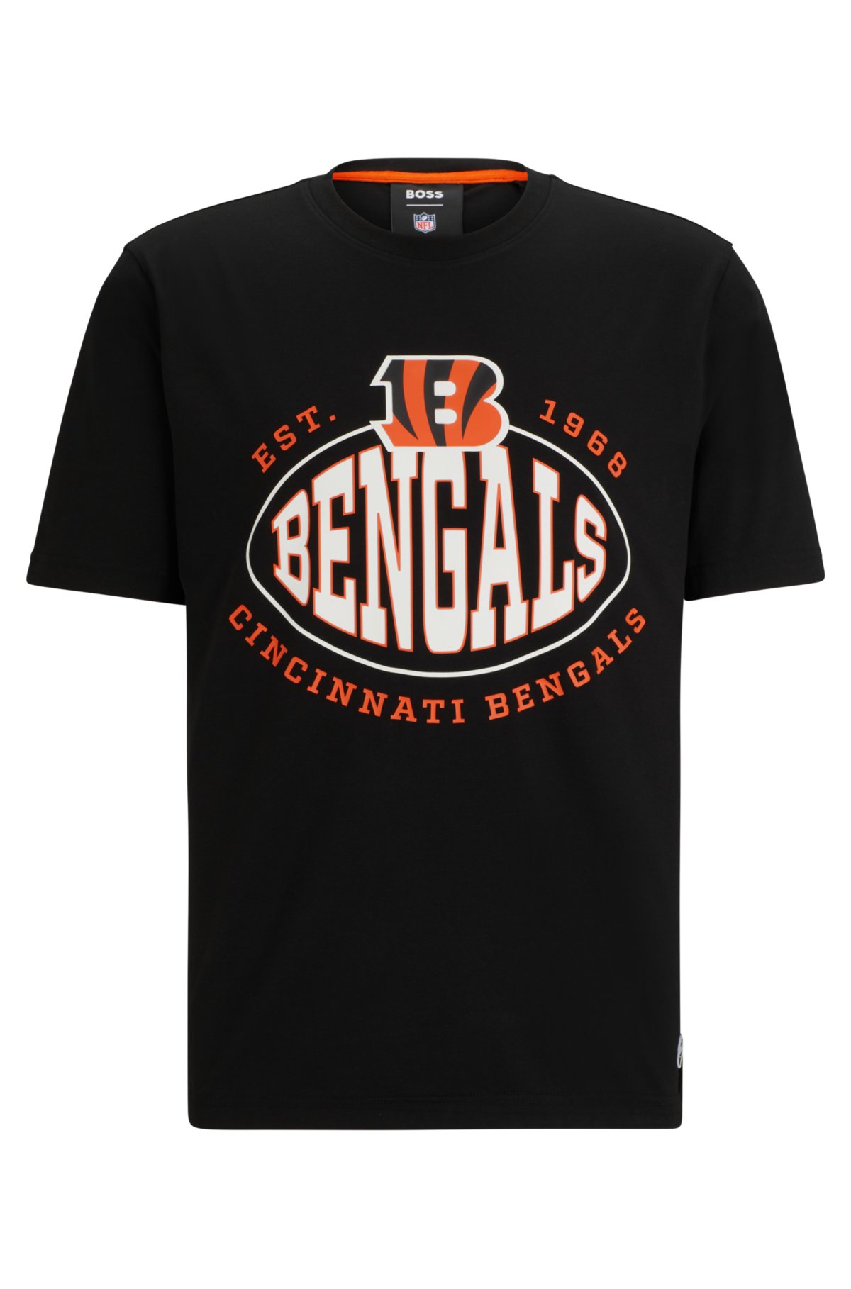 Men's Boss x NFL Black Cincinnati Bengals Trap T-Shirt Size: Medium