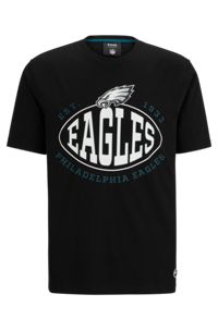  Camiseta de algodón elástico BOSS x NFL con detalle de la colaboración, Eagles