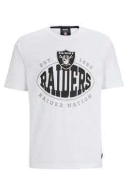 Hugo Boss Boss X Nfl Stretch Cotton Graphic T-shirt In Raiders