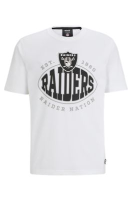 Boss x NFL Stretch-cotton T-Shirt with Collaborative branding- Raiders | Men's T-shirts Size S