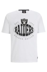  Camiseta de algodón elástico BOSS x NFL con detalle de la colaboración, Raiders