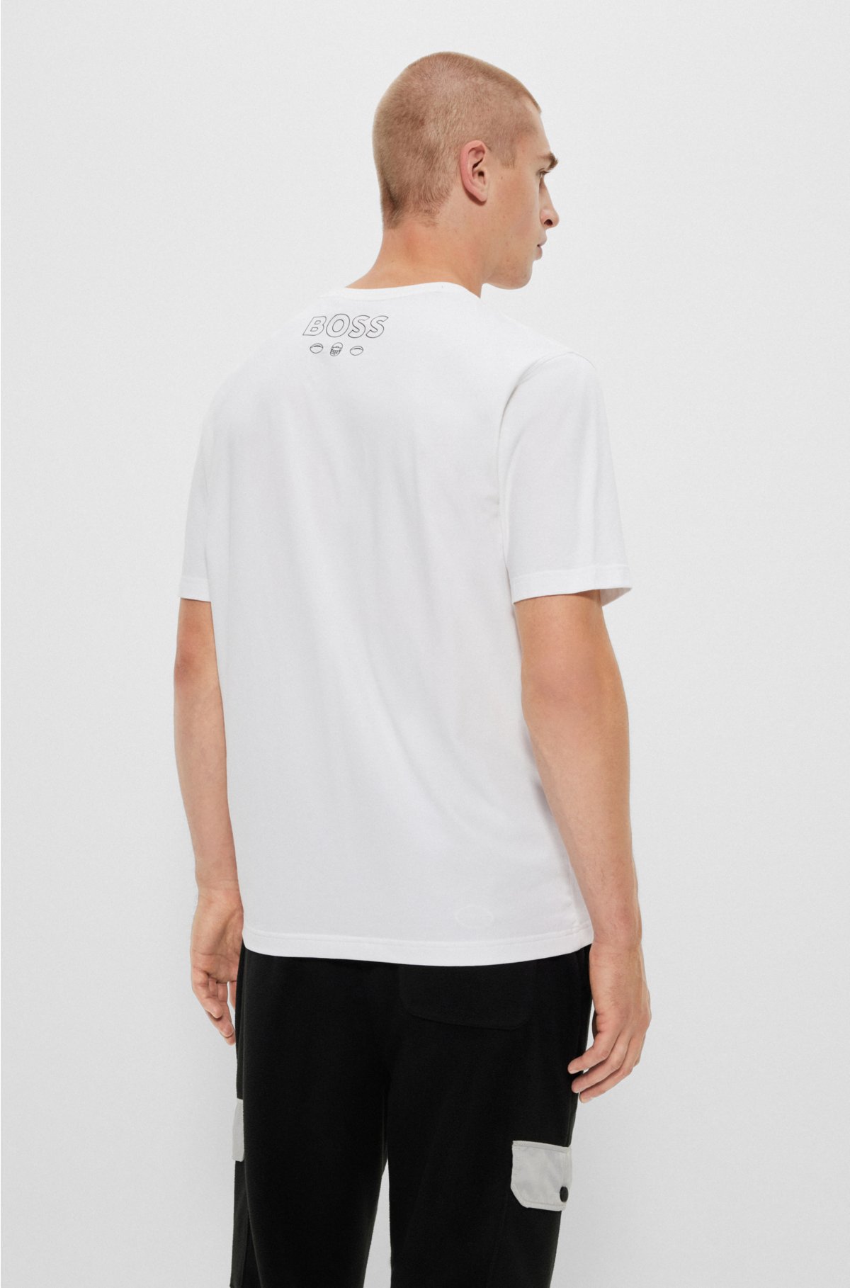Hugo Boss Boss By Men's Boss X Nfl T-shirt In Open White