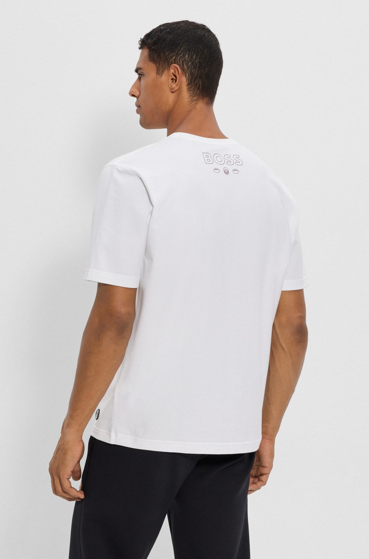  BOSS x NFL stretch-cotton T-shirt with collaborative branding, Commanders