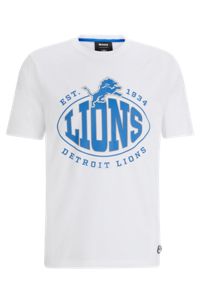  Camiseta de algodón elástico BOSS x NFL con detalle de la colaboración, Lions