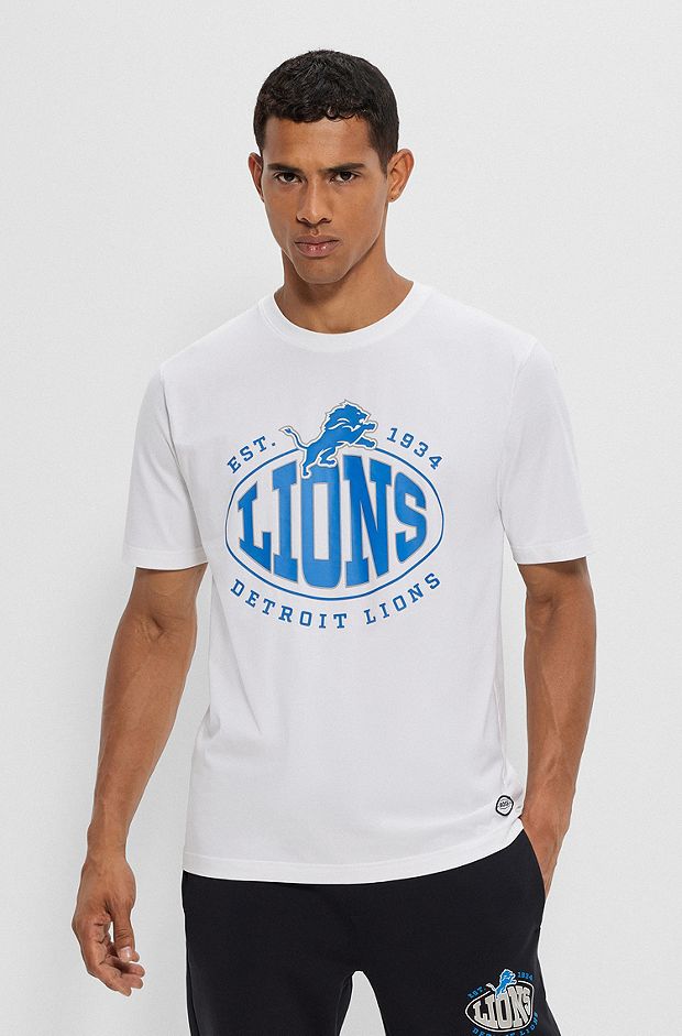  T-shirt en coton stretch BOSS x NFL avec logo du partenariat, Lions