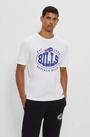  T-shirt en coton stretch BOSS x NFL avec logo du partenariat, Bills