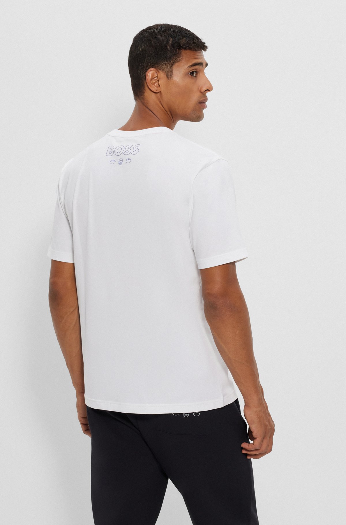  BOSS x NFL stretch-cotton T-shirt with collaborative branding, Bills