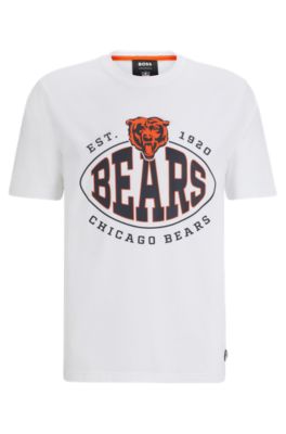 Hugo Boss Boss X Nfl Stretch-cotton T-shirt With Collaborative Branding In Bears