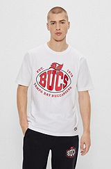  Camiseta de algodón elástico BOSS x NFL con detalle de la colaboración, Bucs