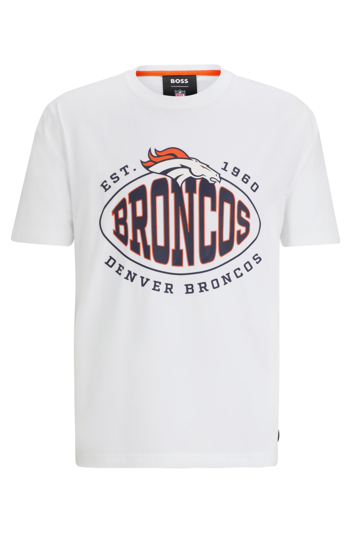  BOSS x NFL stretch-cotton T-shirt with collaborative branding, Broncos