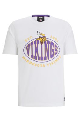 Hugo Boss Boss X Nfl Stretch Cotton Graphic T-shirt In Vikings