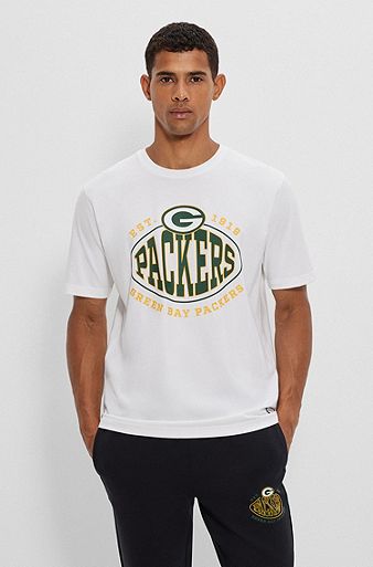  Camiseta de algodón elástico BOSS x NFL con detalle de la colaboración, Packers