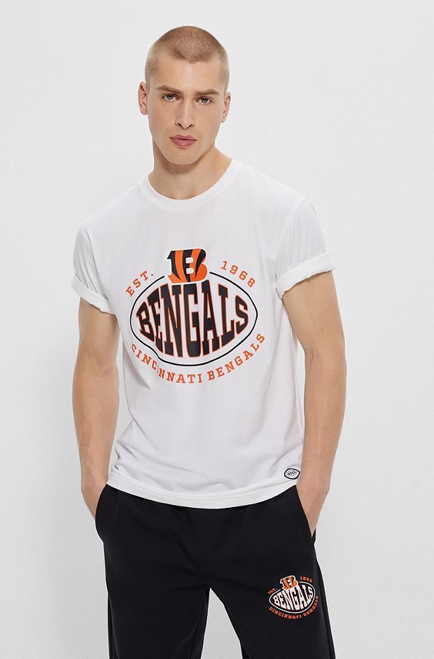  T-shirt en coton stretch BOSS x NFL avec logo du partenariat, Bengals