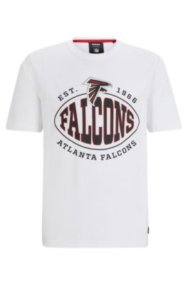 Shop Hugo Boss Boss X Nfl Stretch-cotton T-shirt With Collaborative Branding In Falcons