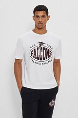  Camiseta de algodón elástico BOSS x NFL con detalle de la colaboración, Falcons