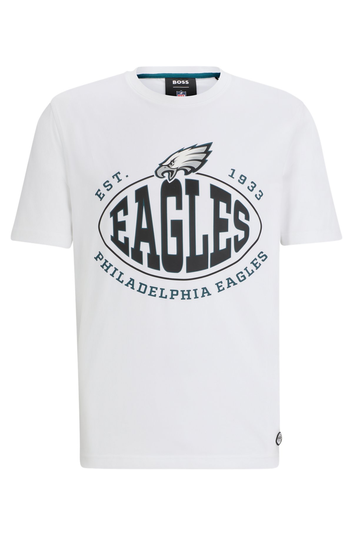  BOSS x NFL stretch-cotton T-shirt with collaborative branding, Eagles