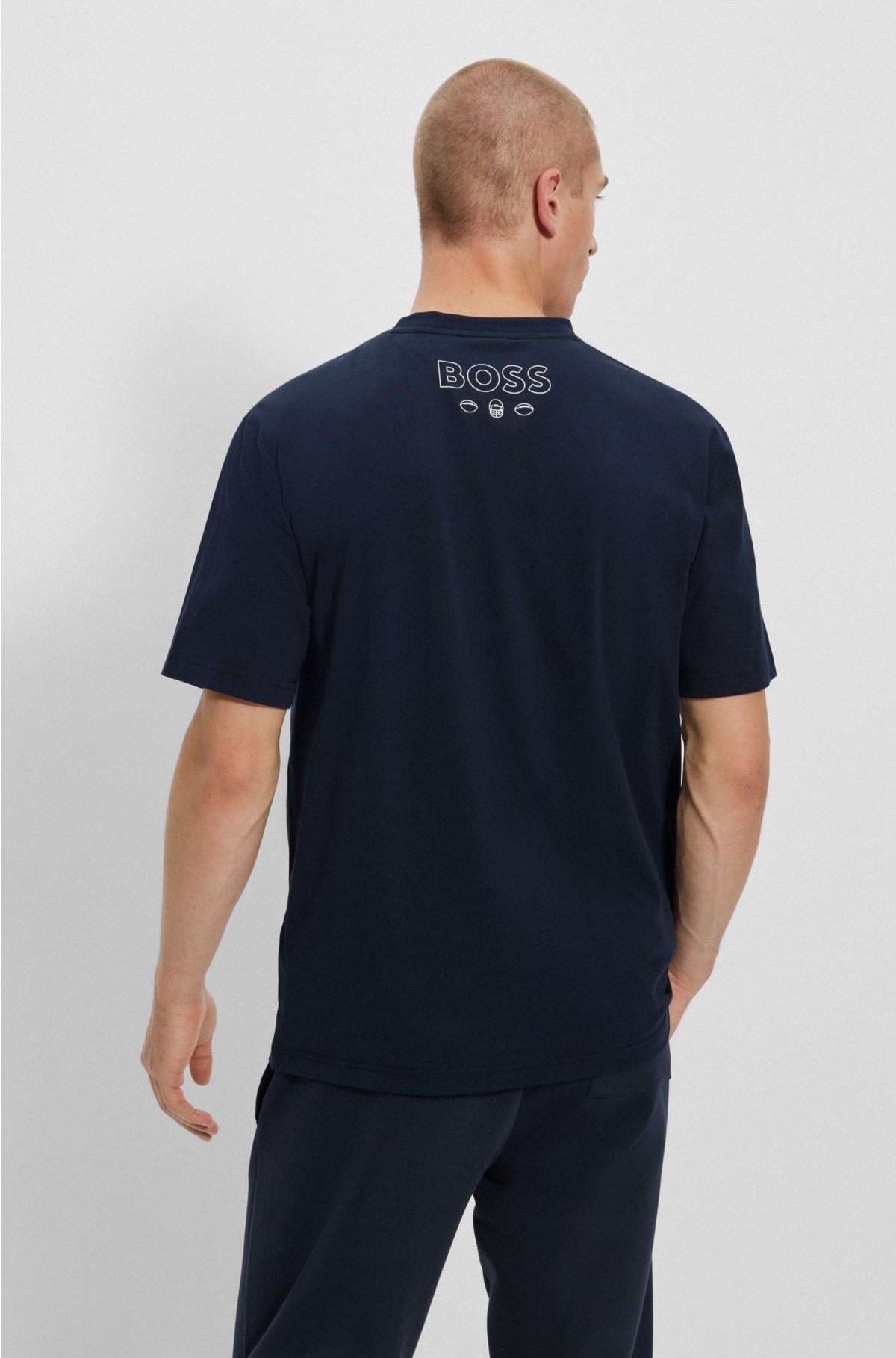  BOSS x NFL stretch-cotton T-shirt with collaborative branding, Cowboys