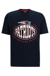  Camiseta de algodón elástico BOSS x NFL con detalle de la colaboración, Patriots