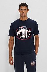  BOSS x NFL stretch-cotton T-shirt with collaborative branding, Patriots