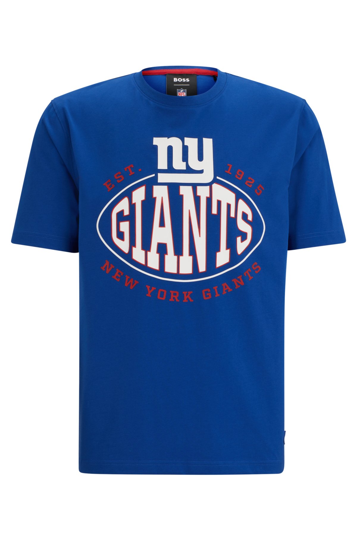  BOSS x NFL stretch-cotton T-shirt with collaborative branding, Giants