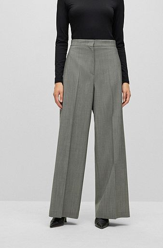 Oversized-fit trousers in virgin wool and mohair, Silver