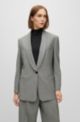 Oversize-fit jacket in a tropical wool blend, Silver