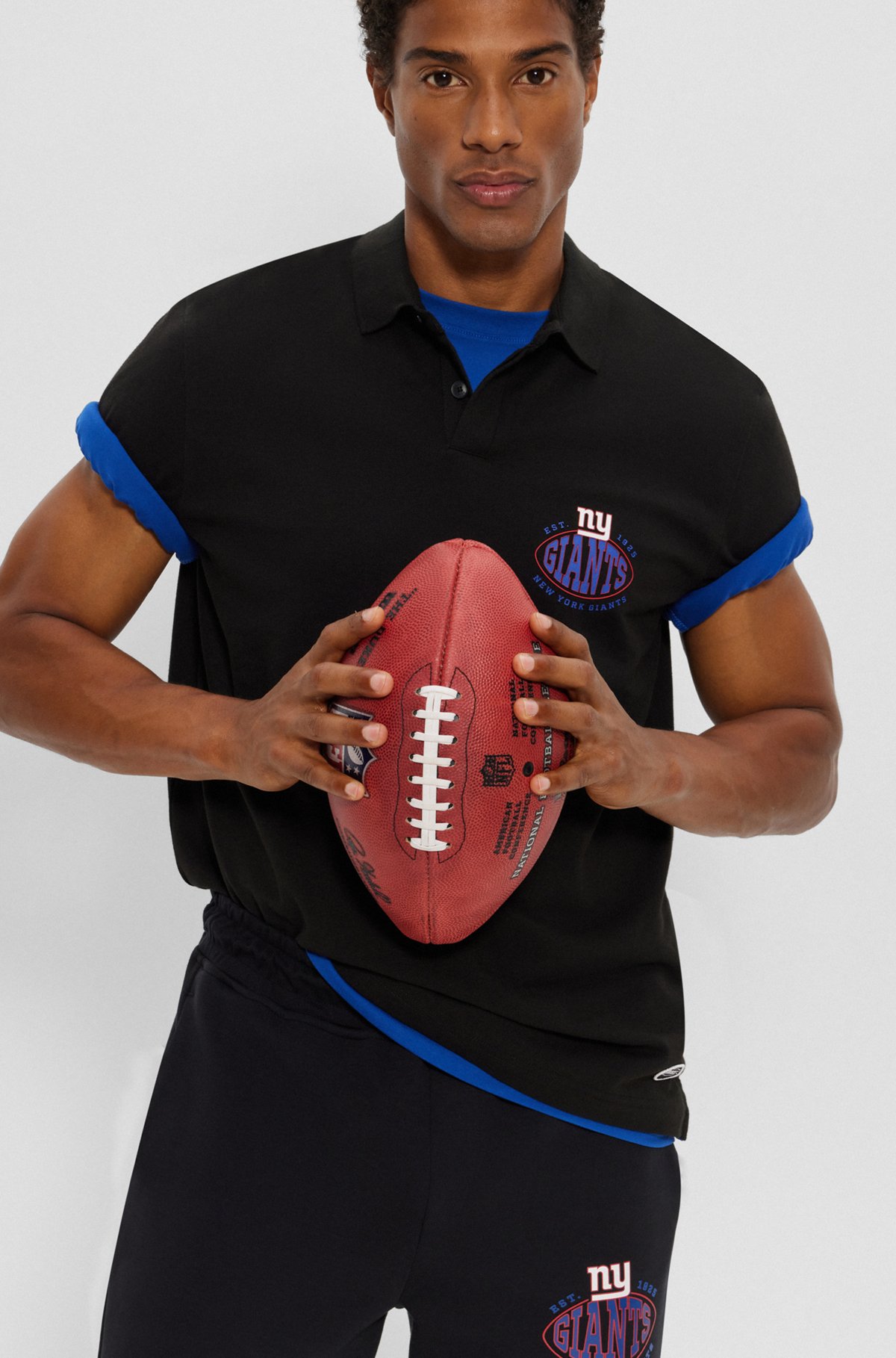 Polo BOSS x NFL en piqué de coton avec logo du partenariat, Giants