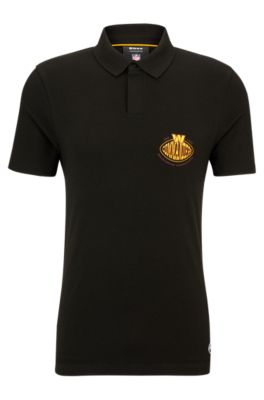 Shop Hugo Boss Boss X Nfl Cotton-piqu Polo Shirt With Collaborative Branding In Commanders