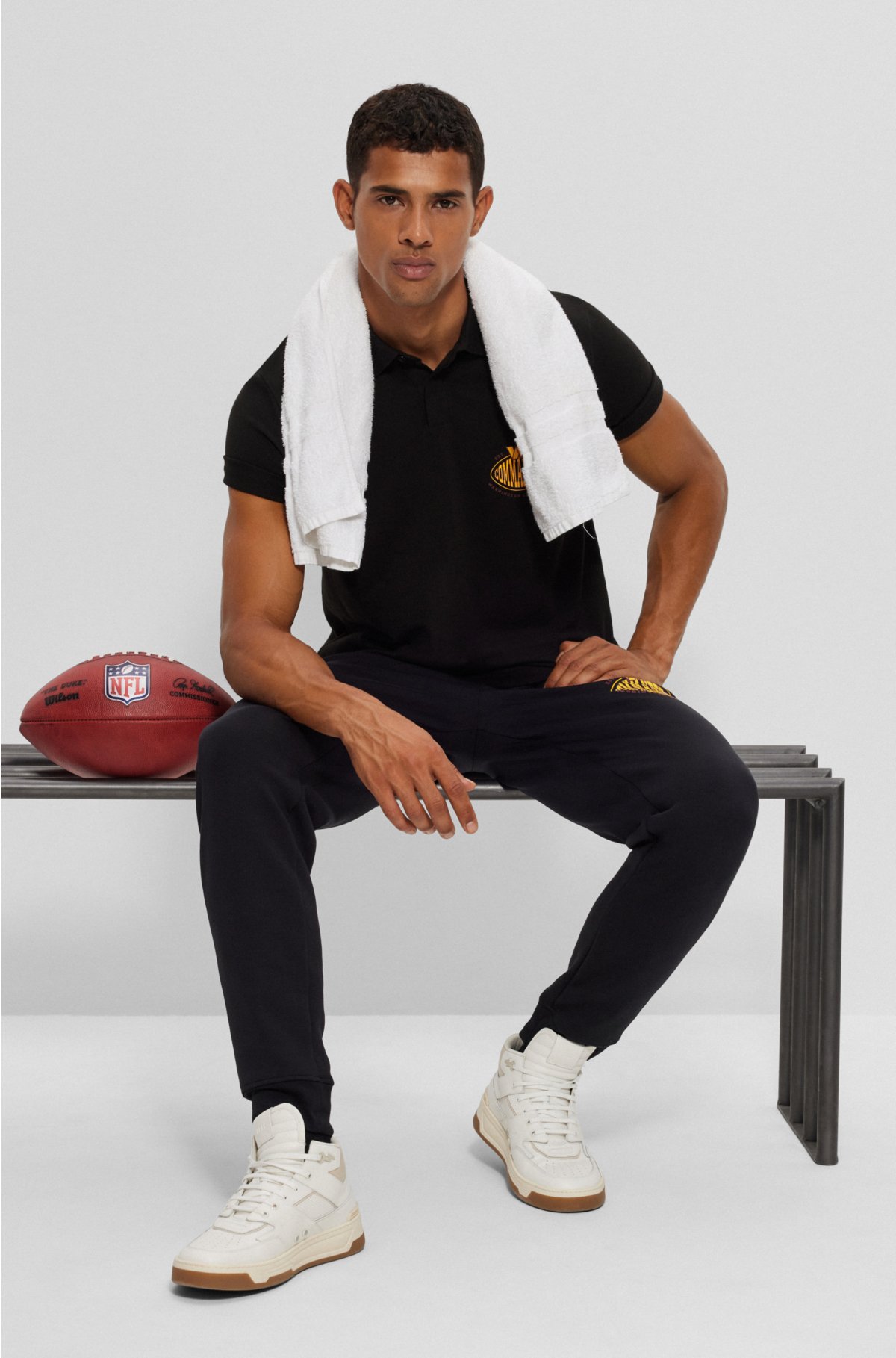 BOSS x NFL cotton-piqué polo shirt with collaborative branding, Commanders