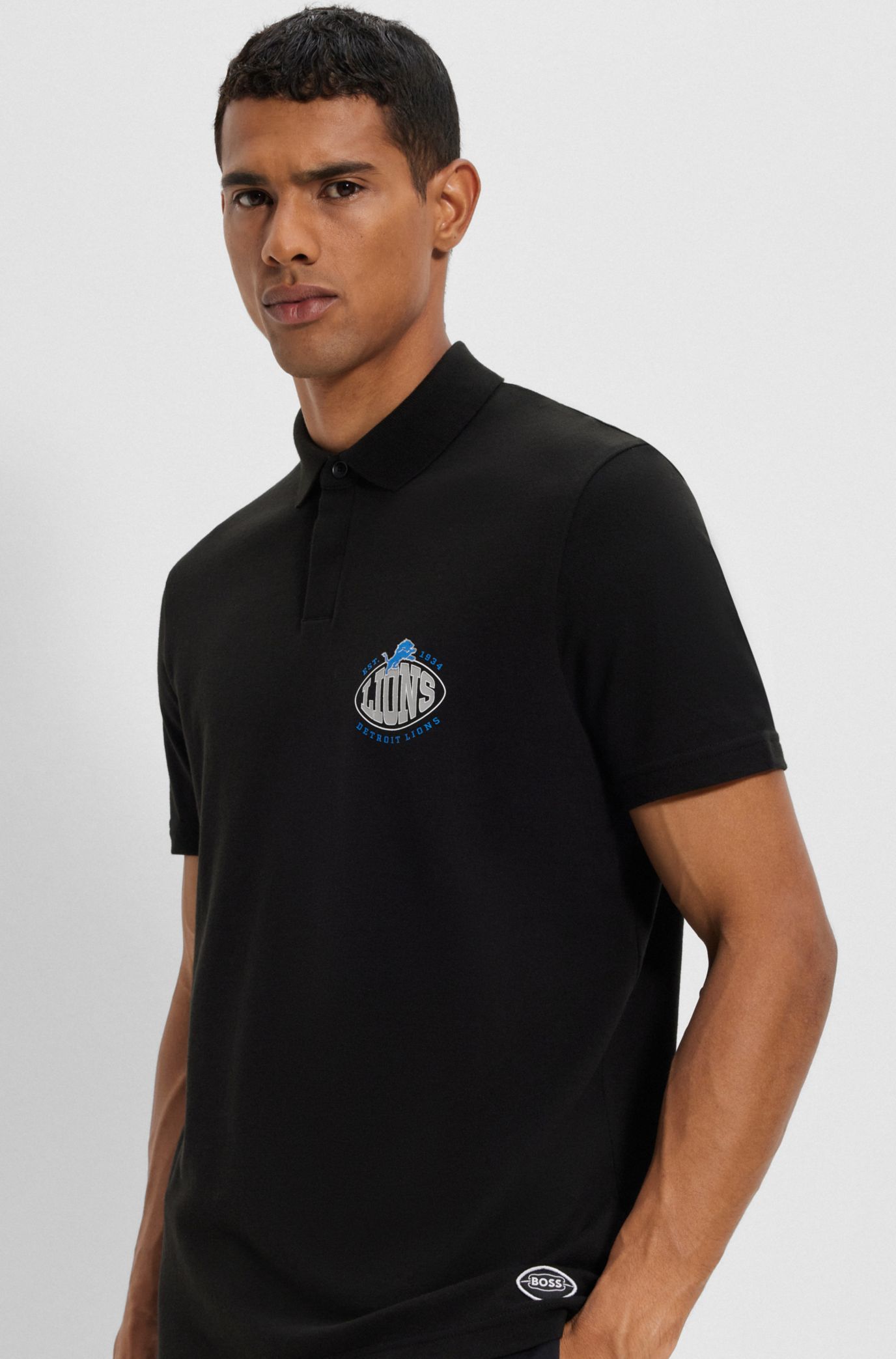 BOSS BOSS x NFL cotton piqu polo shirt with collaborative branding