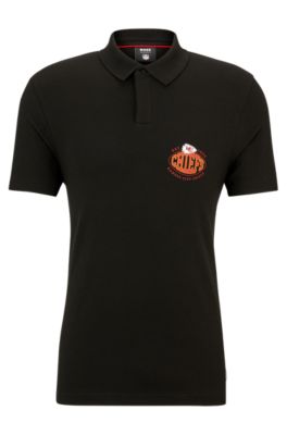 Hugo Boss Boss X Nfl Cotton-piqu Polo Shirt With Collaborative Branding In Chiefs