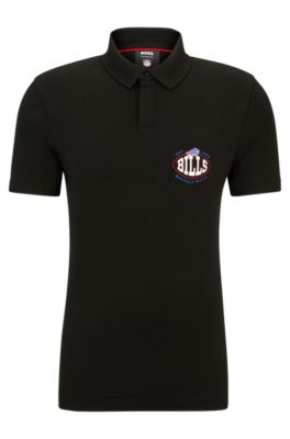 Shop Hugo Boss Boss X Nfl Cotton-piqu Polo Shirt With Collaborative Branding In Bills