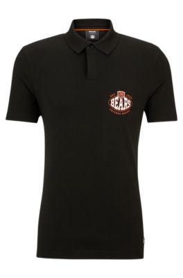 Shop Hugo Boss Boss X Nfl Cotton-piqu Polo Shirt With Collaborative Branding In Bears